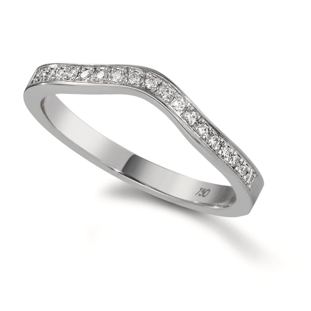 Anillo de memoria 750/oro blanco de 18 quilates Diamante 0.095 ct, 19 piedras, tw-vsi