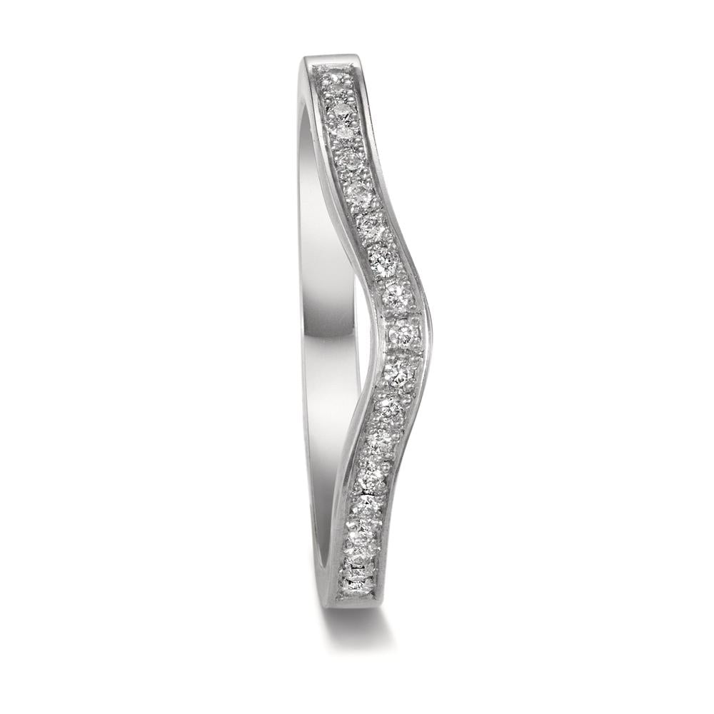 Anillo de memoria 750/oro blanco de 18 quilates Diamante 0.095 ct, 19 piedras, tw-vsi