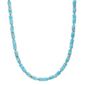 Collar Acero inoxidable Amazonita Amarillo Recubierto de IP 43-46 cm