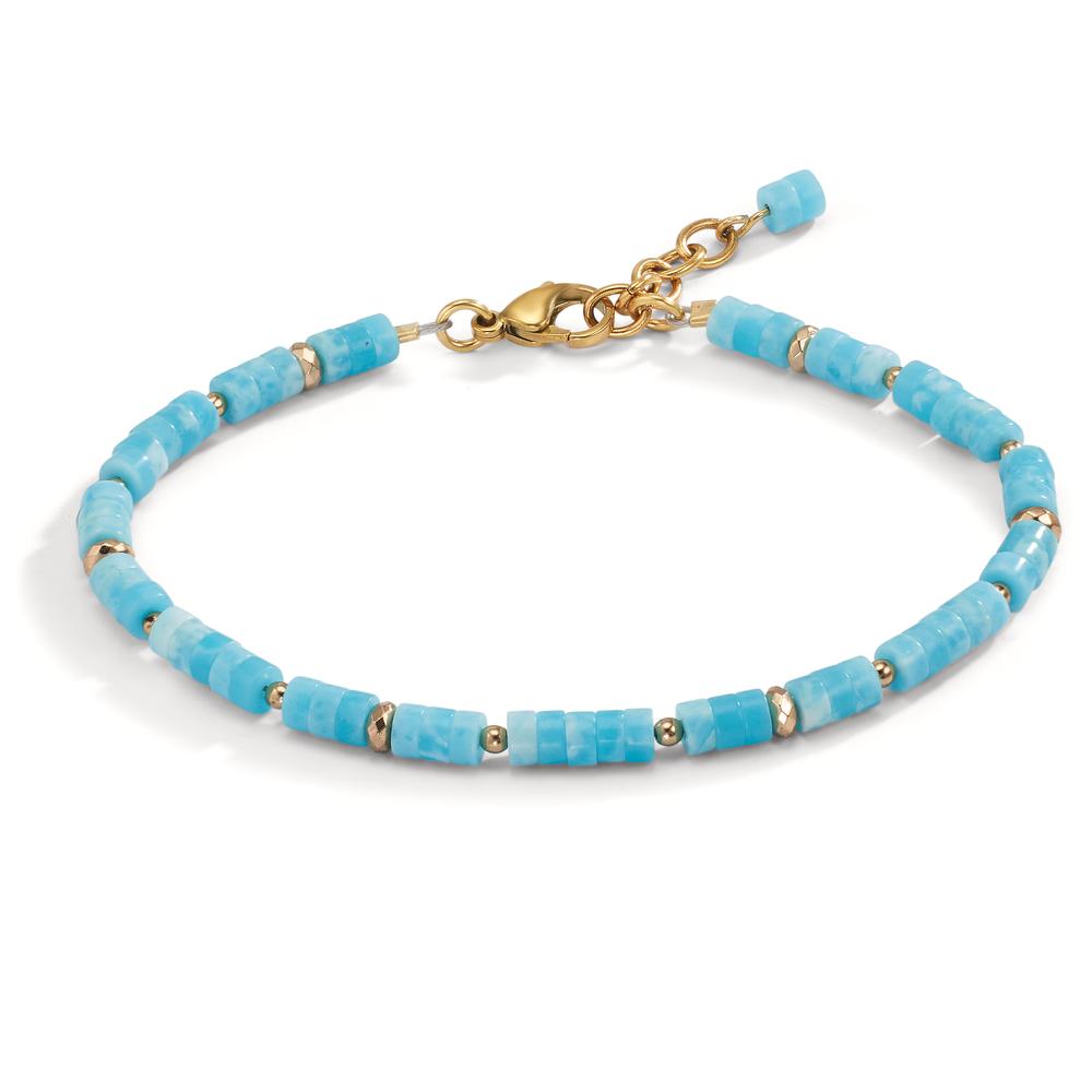 Pulsera Acero inoxidable Amazonita Amarillo Recubierto de IP