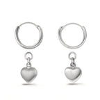 Aros con colgante Plata Corazón