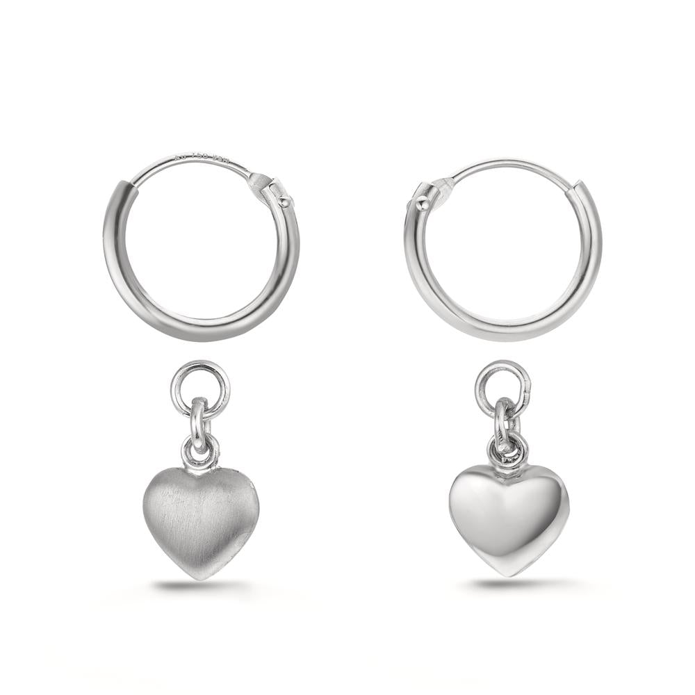 Aros con colgante Plata Corazón