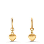 Aros con colgante 750/oro amarillo de 18 quilates Corazón