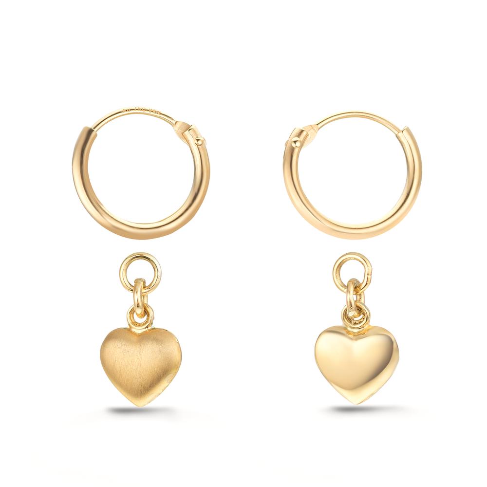 Aros con colgante 750/oro amarillo de 18 quilates Corazón