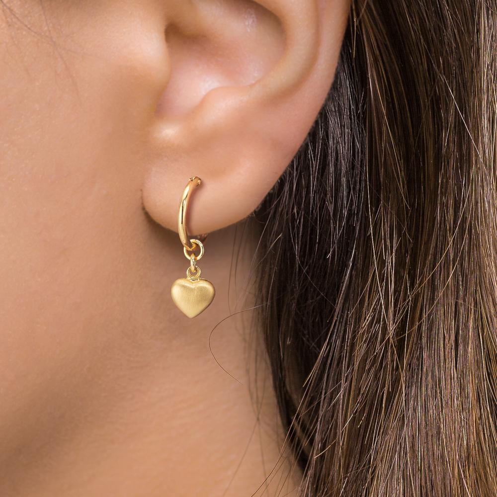 Aros con colgante 750/oro amarillo de 18 quilates Corazón