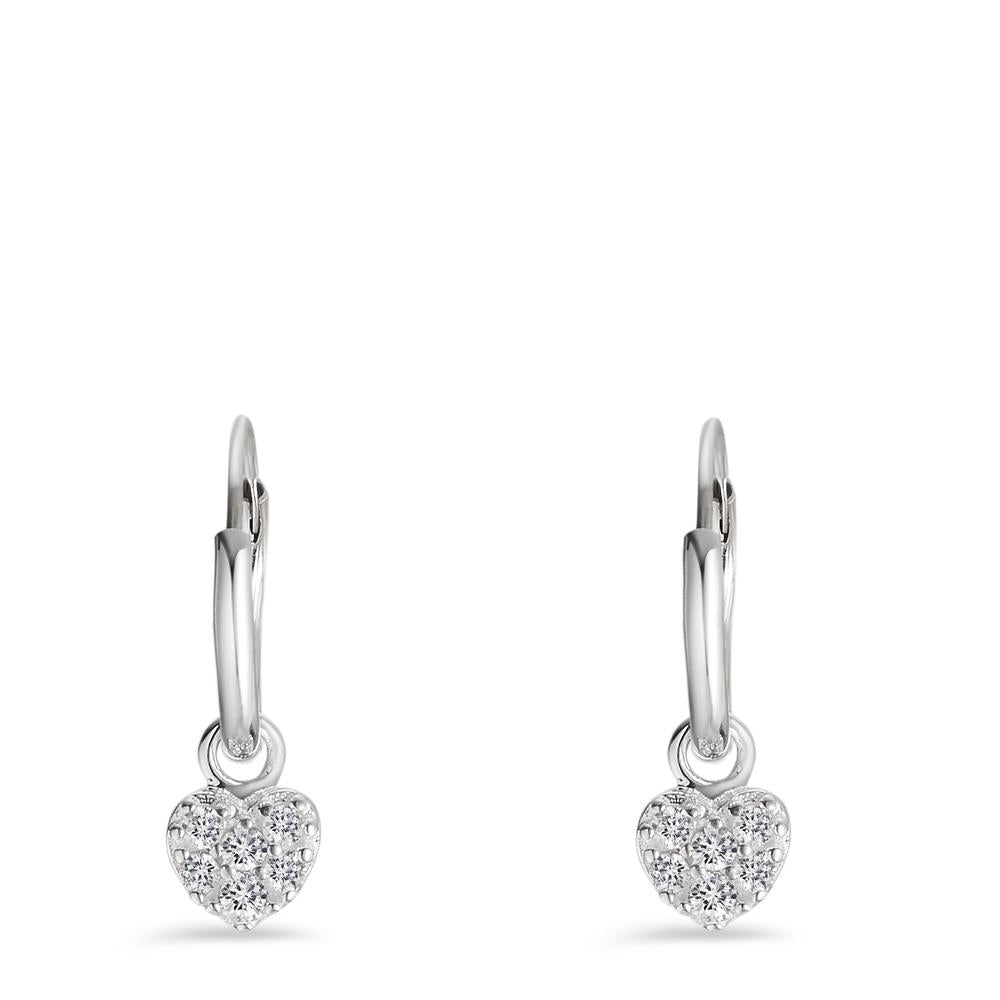 Aros con colgante Plata Circonita 6 piedras Corazón