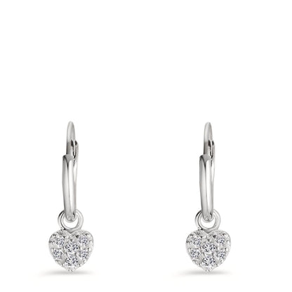 Aros con colgante Plata Circonita 6 piedras Corazón
