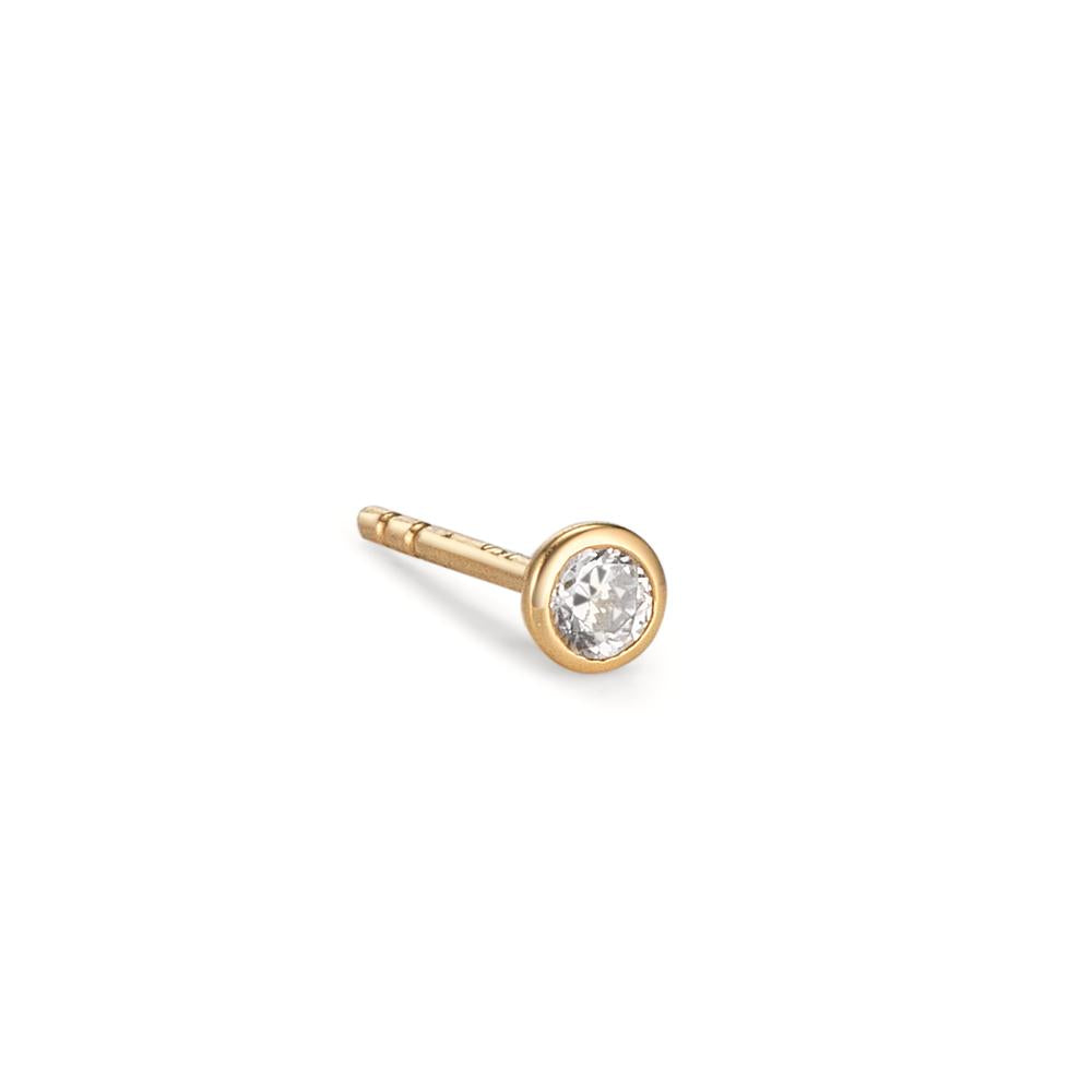 Pendientes 1ud 750/oro amarillo de 18 quilates Circonita Ø3 mm