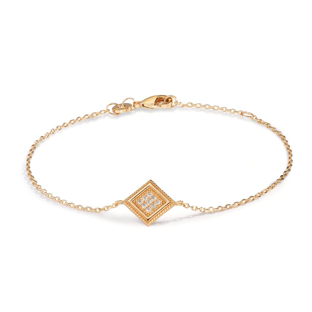 Pulsera Bronce Circonita 9 piedras Dorado 16-18 cm