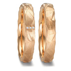 Anillo de pareja 750/oro rosa de 18 quilates Diamante 0.012 ct, 3 piedras, w-si
