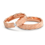 Anillo de pareja 750/oro rojo de 18 quilates Diamante 0.05 ct, w-si