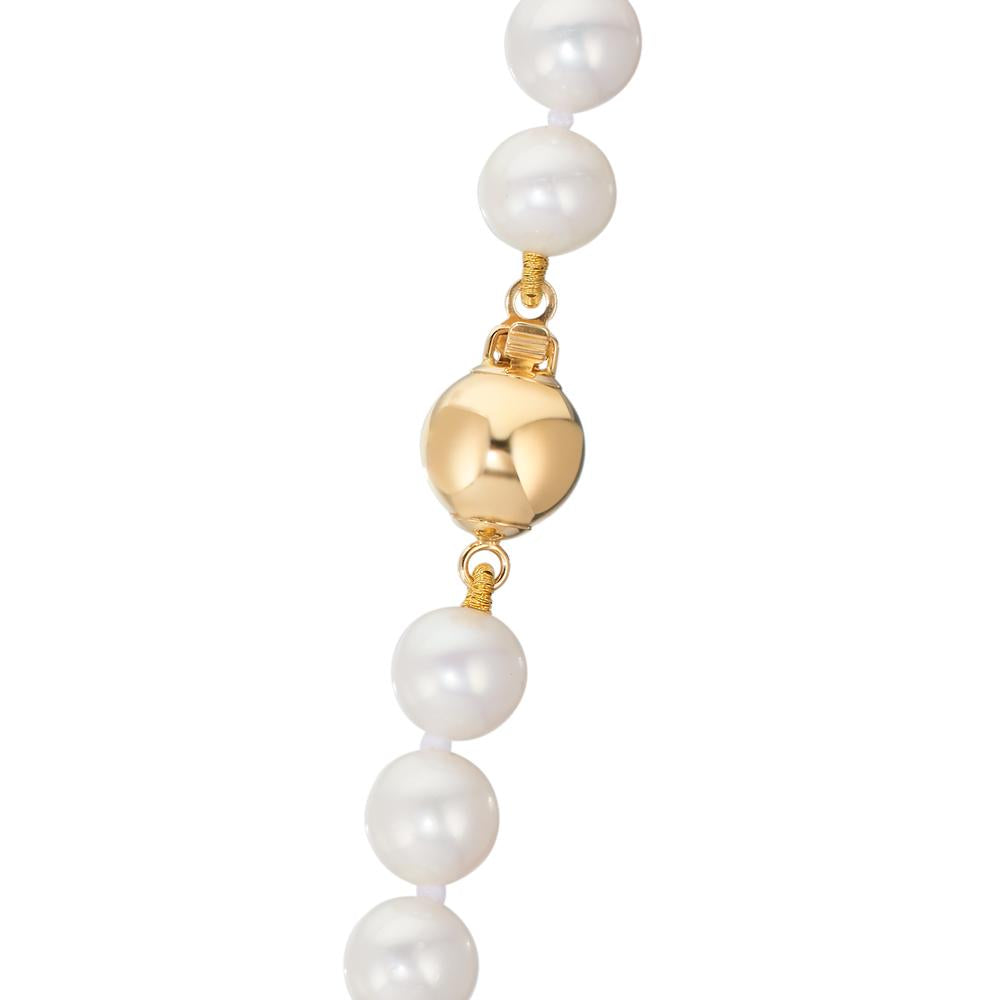 Collar 750/oro amarillo de 18 quilates Perla cultivada de agua dulce blanco 6-7 mm 50 cm