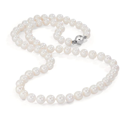 Collar 750/oro blanco de 18 quilates Perla cultivada de agua dulce blanco 6-7 mm 50 cm