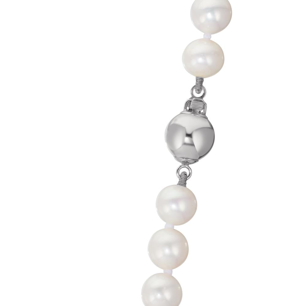 Collar 750/oro blanco de 18 quilates Perla cultivada de agua dulce blanco 6-7 mm 50 cm