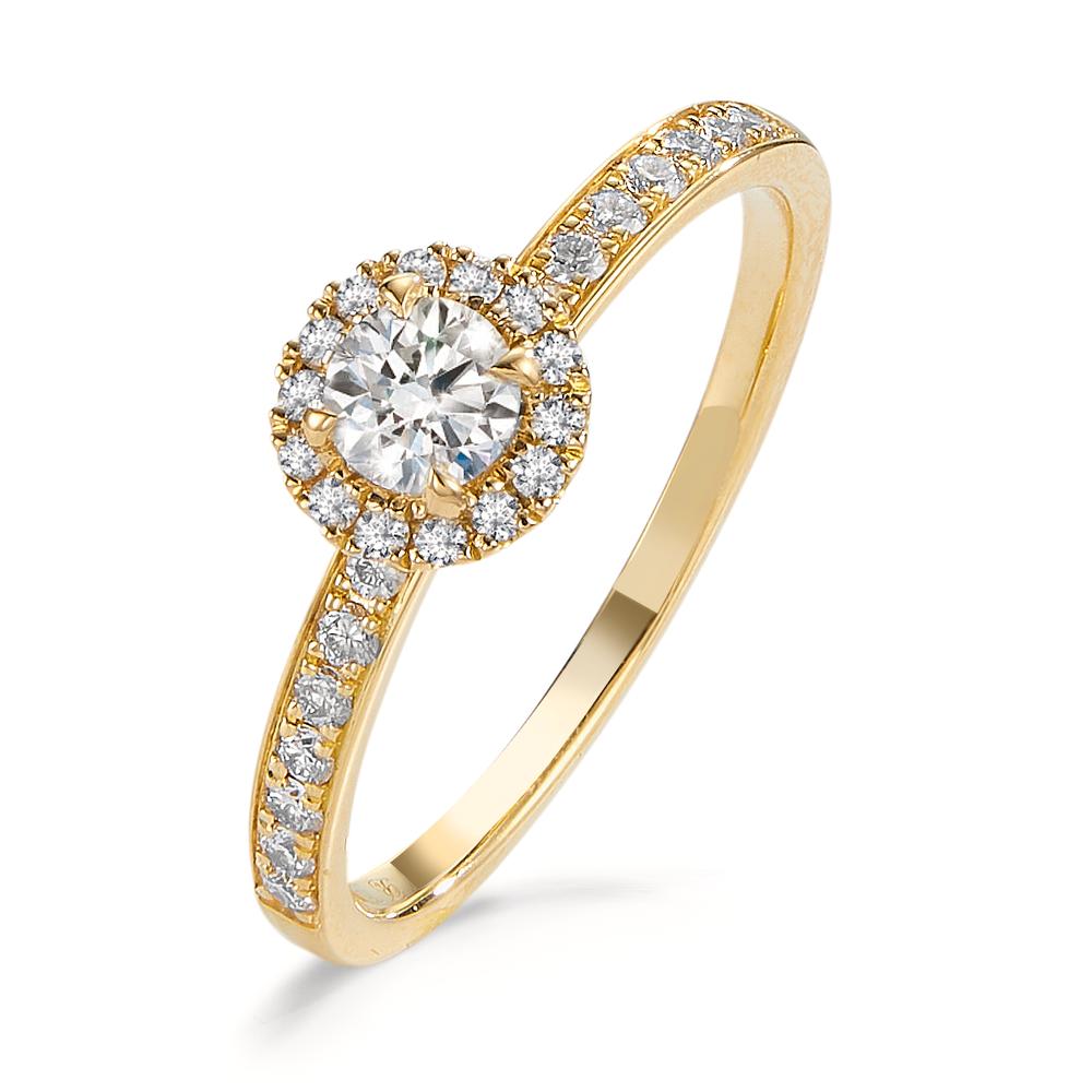 Anillo de memoria 750/oro amarillo de 18 quilates Diamante 0.50 ct, w-si Ø6.5 mm