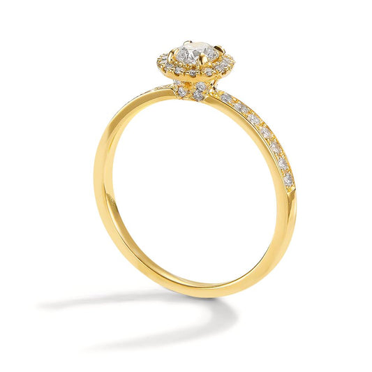 Anillo de memoria 750/oro amarillo de 18 quilates Diamante 0.50 ct, w-si Ø6.5 mm