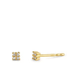 Pendientes 750/oro amarillo de 18 quilates Diamante 0.04 ct, 8 piedras, p1 Ø2.7 mm