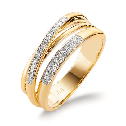 Anillo de dedo 750/oro amarillo de 18 quilates Diamante 0.14 ct, w-si
