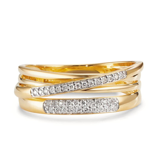 Anillo de dedo 750/oro amarillo de 18 quilates Diamante 0.14 ct, w-si