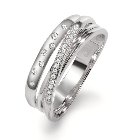 Anillo de dedo 750/oro blanco de 18 quilates Diamante 0.11 ct, w-si