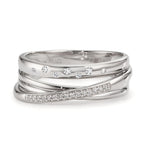 Anillo de dedo 750/oro blanco de 18 quilates Diamante 0.11 ct, w-si