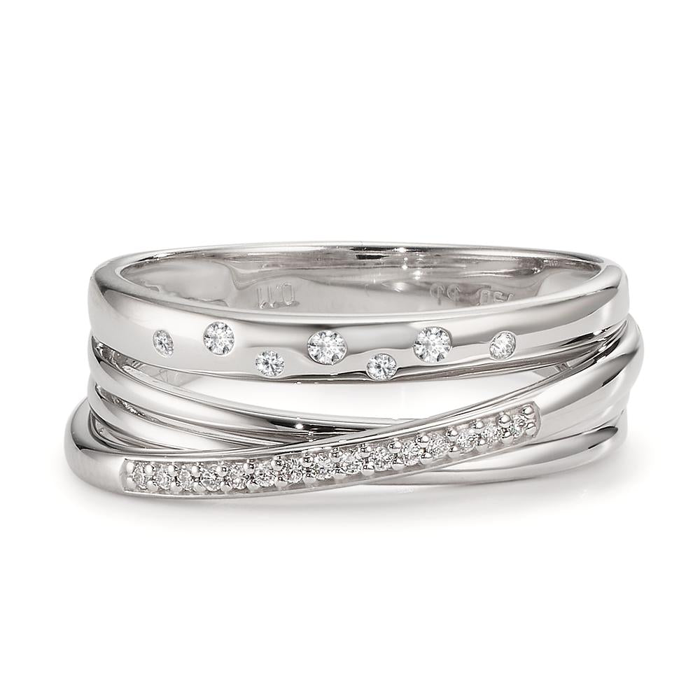 Anillo de dedo 750/oro blanco de 18 quilates Diamante 0.11 ct, w-si