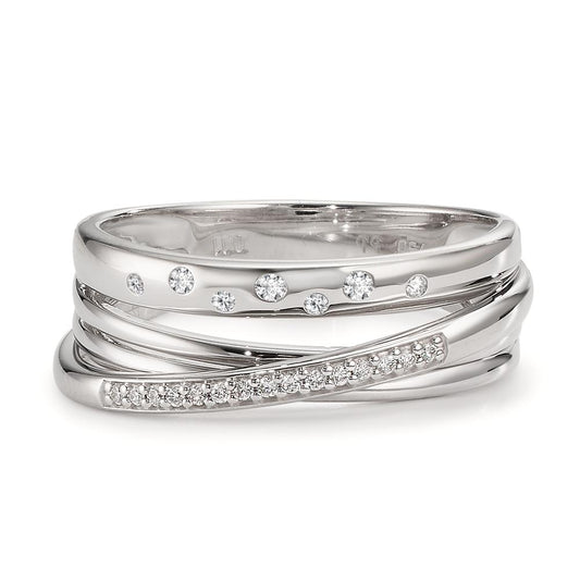 Anillo de dedo 750/oro blanco de 18 quilates Diamante 0.11 ct, w-si