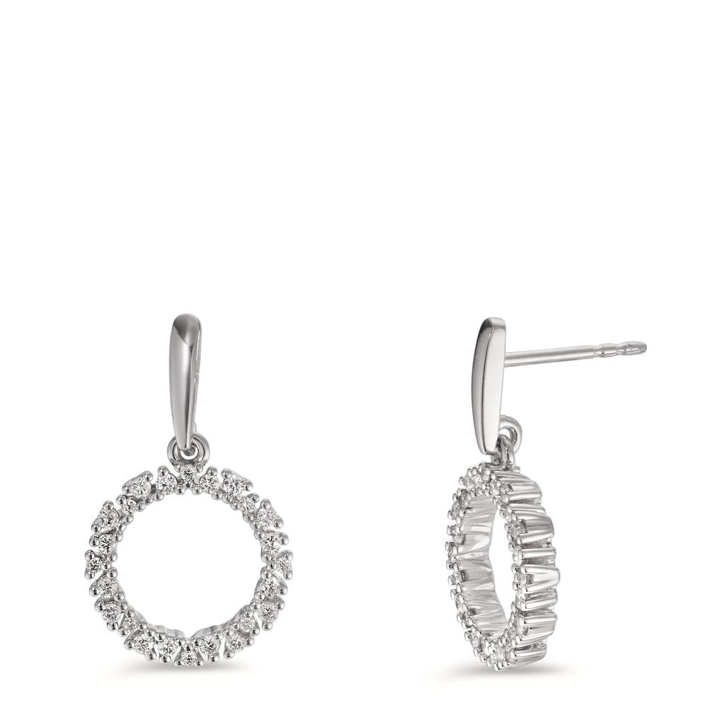 Pendientes 750/oro blanco de 18 quilates Diamante 0.33 ct, w-si Ø12.5 mm