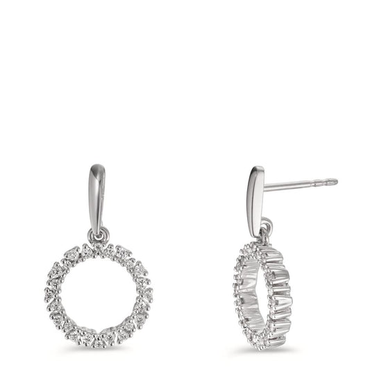 Pendientes 750/oro blanco de 18 quilates Diamante 0.33 ct, w-si Ø12.5 mm