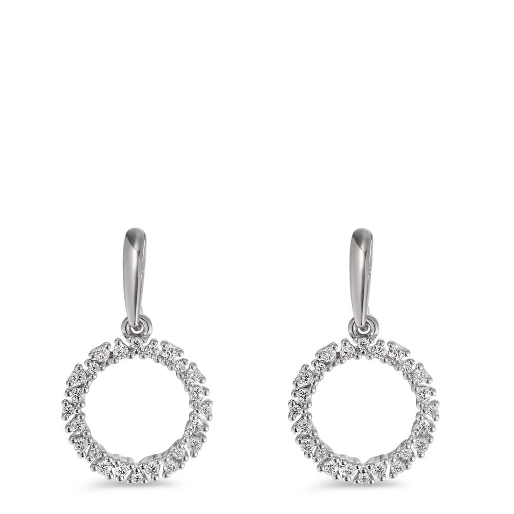 Pendientes 750/oro blanco de 18 quilates Diamante 0.33 ct, w-si Ø12.5 mm