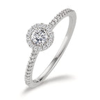 Anillo de dedo 750/oro blanco de 18 quilates Diamante 0.30 ct, w-si Ø6 mm