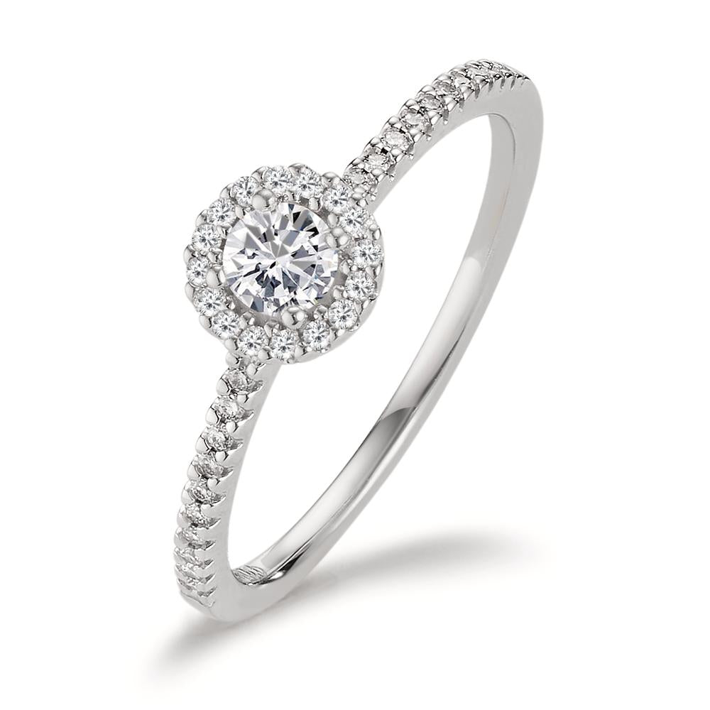 Anillo de dedo 750/oro blanco de 18 quilates Diamante 0.30 ct, w-si Ø6 mm