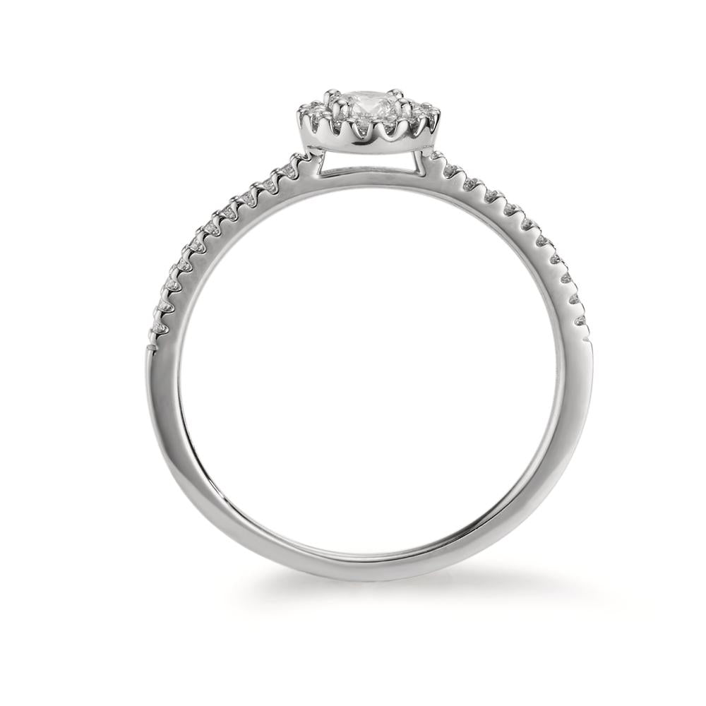Anillo de dedo 750/oro blanco de 18 quilates Diamante 0.30 ct, w-si Ø6 mm
