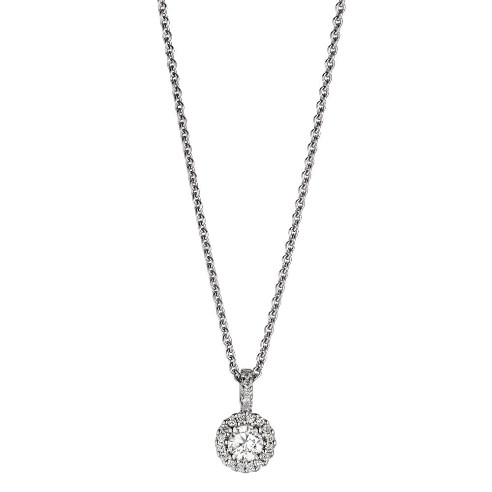 Collar 750/oro blanco de 18 quilates Diamante 0.24 ct, w-si 40-42 cm