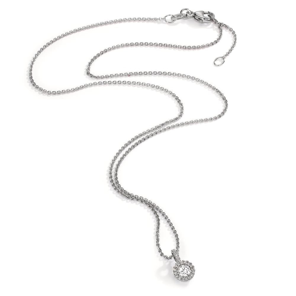 Collar 750/oro blanco de 18 quilates Diamante 0.24 ct, w-si 40-42 cm