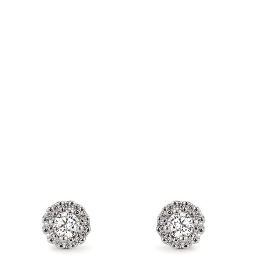 Pendientes 750/oro blanco de 18 quilates Diamante 0.24 ct, w-si Ø5 mm