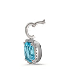 Colgante 750/oro blanco de 18 quilates Diamante 0.14 ct, w-si, Topacio azul, 0.69 ct Ø11.5 mm