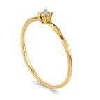 Anillo solitario 750/oro amarillo de 18 quilates Diamante 0.04 ct, w-si
