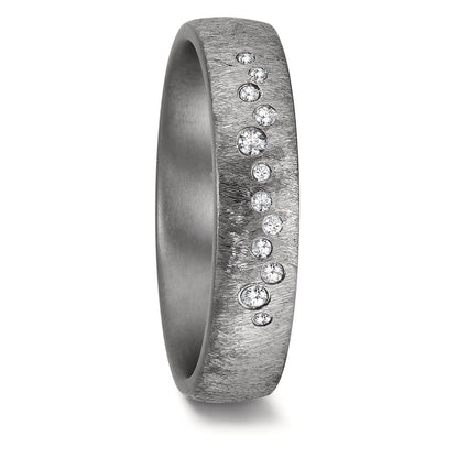 Anillo de pareja 999 tantalio Diamante 0.104 ct, 12 piedras, w-si