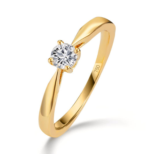 Anillo solitario 750/oro amarillo de 18 quilates Diamante 0.25 ct, w-si