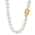 Collar Plata Amarillo Dorado Perla cultivada de agua dulce 11-11.5 mm 50 cm