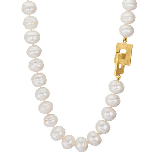 Collar Plata Perla cultivada de agua dulce 10-10.5 mm 52 cm