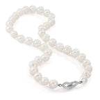 Collar Plata Perla cultivada de agua dulce, 10.5 mm 49 cm