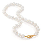 Collar Plata Amarillo Dorado Perla cultivada de agua dulce, 11 mm 46 cm