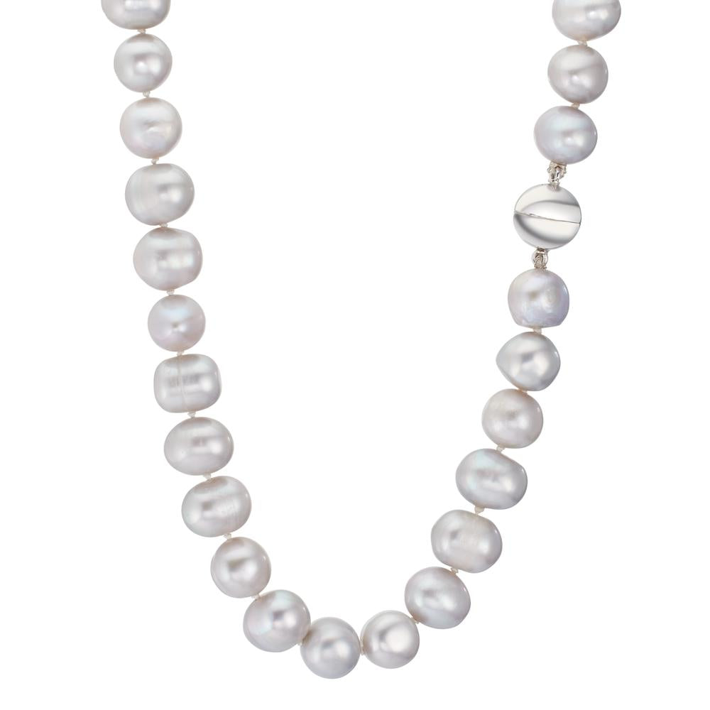 Collar 750/oro blanco de 18 quilates Perla cultivada de agua dulce Gris 10.5-11 mm 42 cm