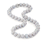 Collar 750/oro blanco de 18 quilates Perla cultivada de agua dulce Gris 10.5-11 mm 42 cm