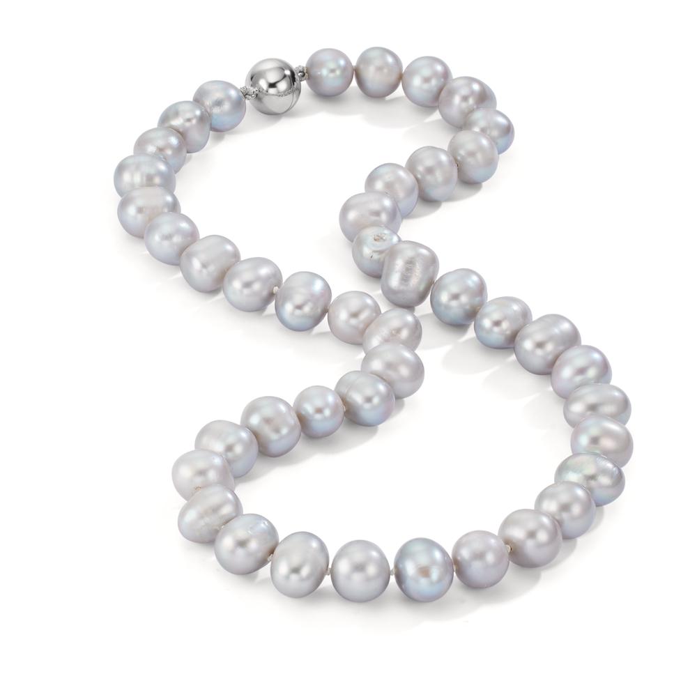 Collar 750/oro blanco de 18 quilates Perla cultivada de agua dulce Gris 10.5-11 mm 42 cm
