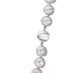 Collar 750/oro blanco de 18 quilates Perla cultivada de agua dulce Gris 10.5-11 mm 42 cm