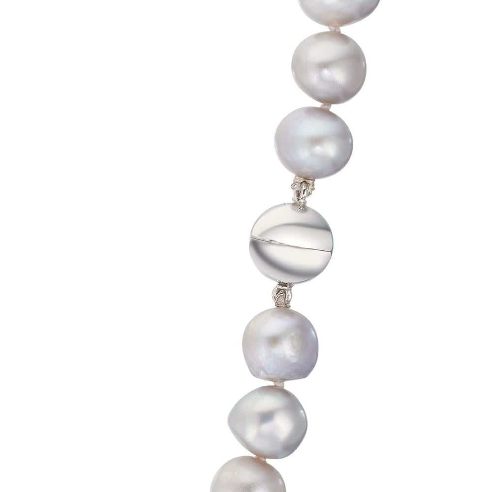 Collar 750/oro blanco de 18 quilates Perla cultivada de agua dulce Gris 10.5-11 mm 42 cm