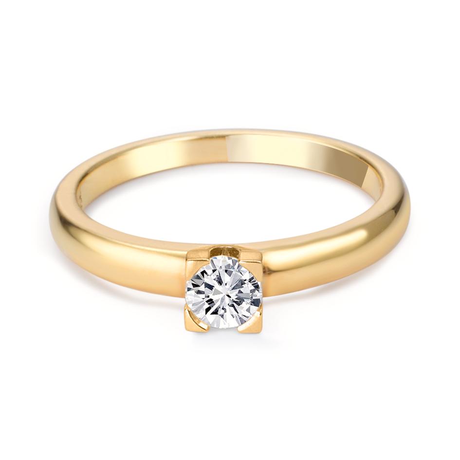 Anillo solitario 750/oro amarillo de 18 quilates Diamante 0.30 ct, w-si